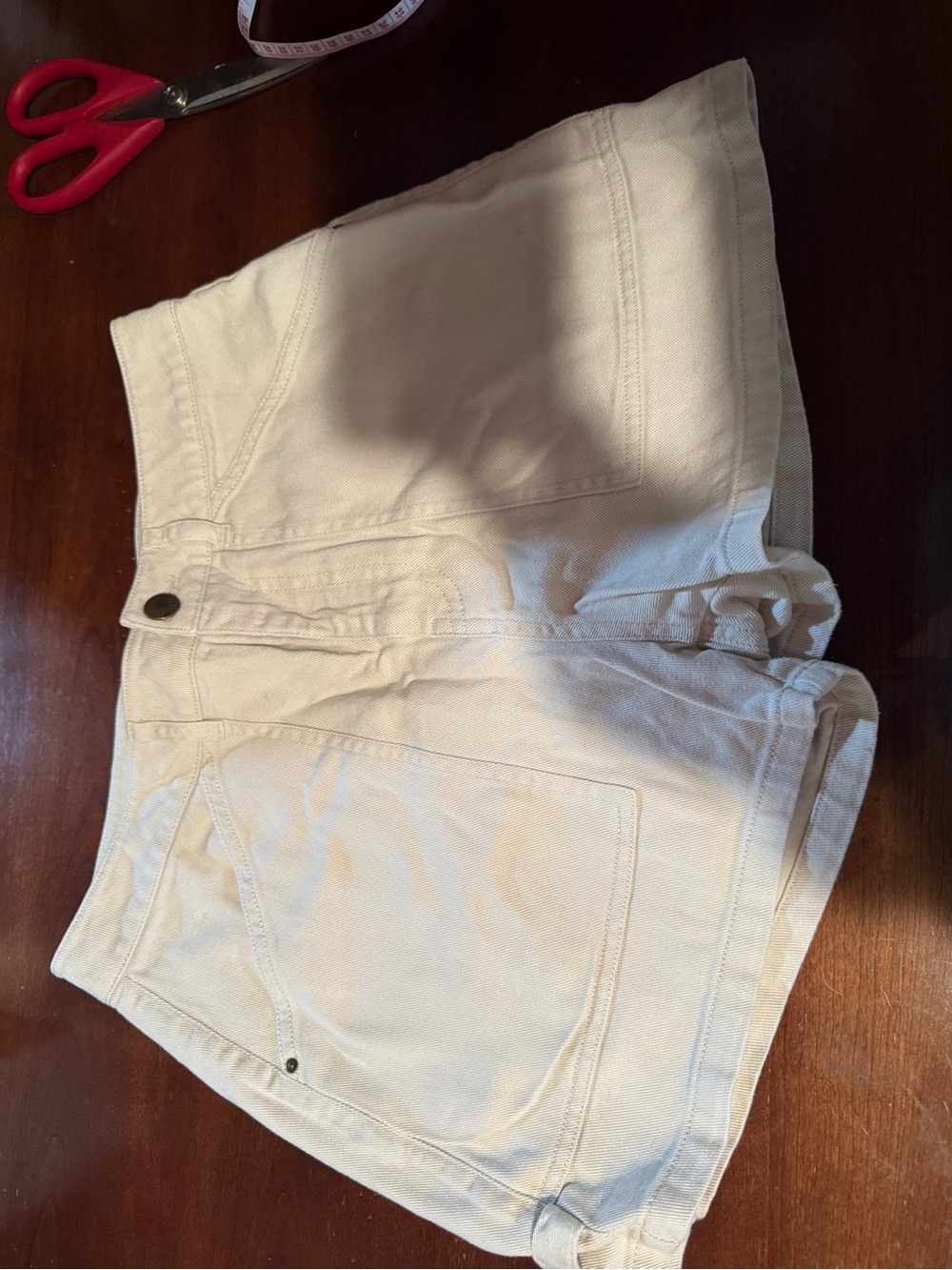 Billabong Cream High-Rise Denim Shorts